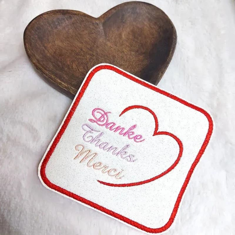 Stickdatei Herz Danke Thanks Merci