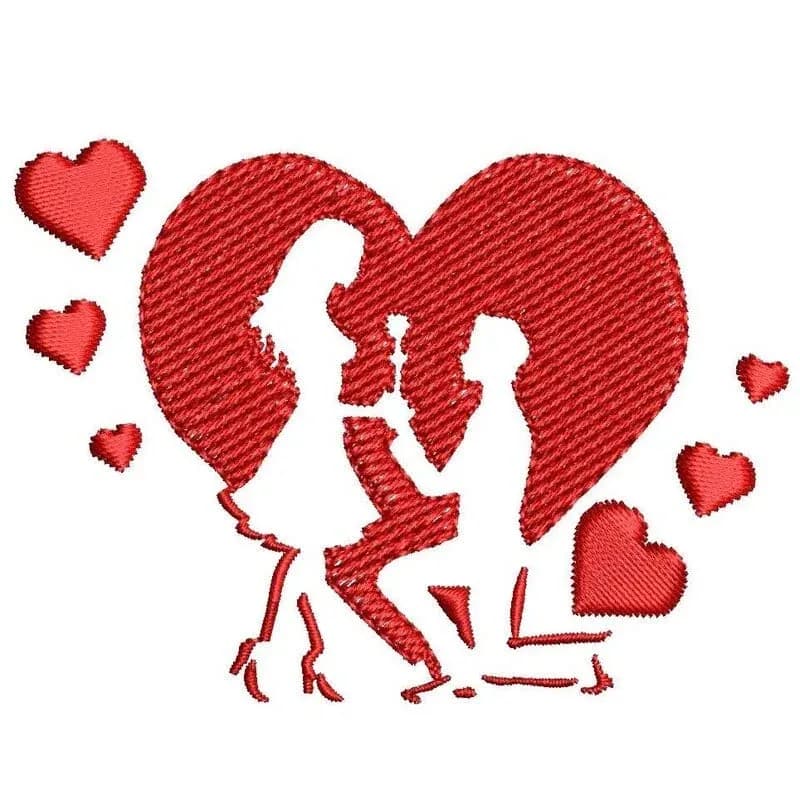 Stickdatei Herz Liebespaar