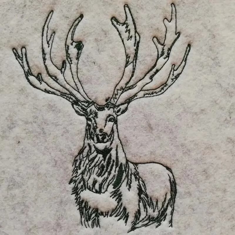 Stickdatei Hirsch Scribble