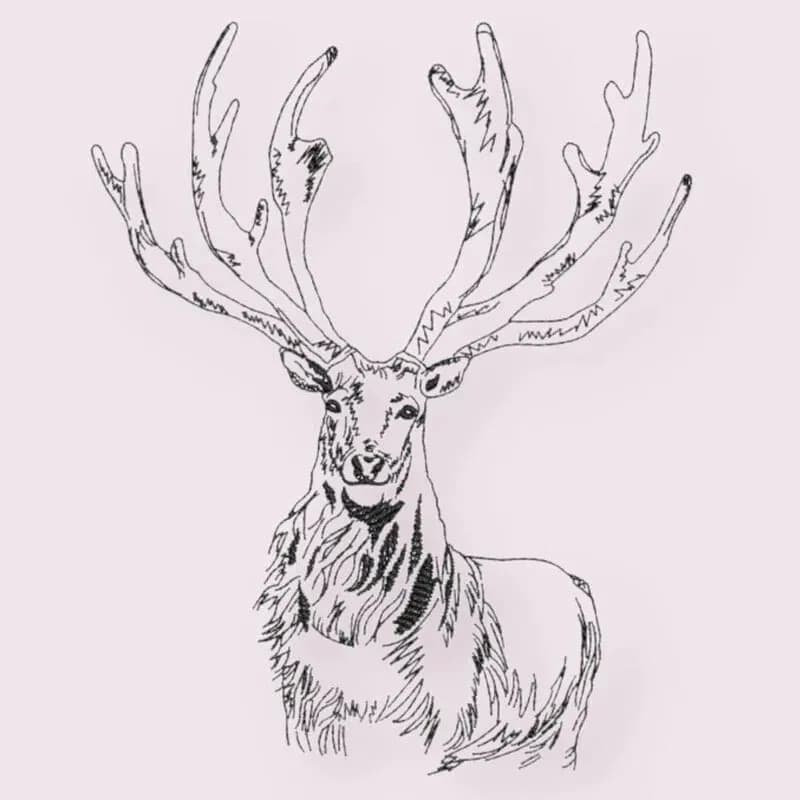 Stickdatei Hirsch Scribble