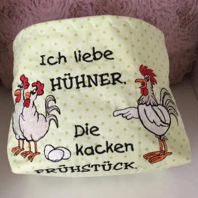 Stickdatei Hühnerbande - Lustige Hühner mit Sprüchen