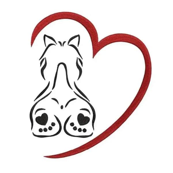 Stickdatei Hund Westie mit Herz