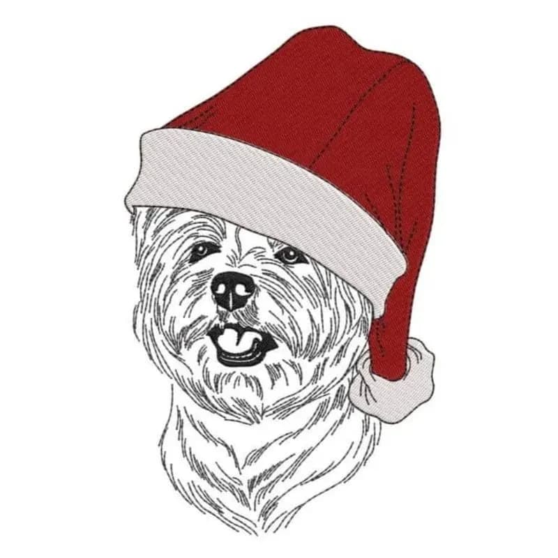 Stickdatei Hund Westie Nikolaus Kritzel
