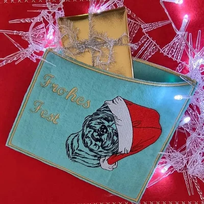 Stickdatei Hund Westie Nikolaus Kritzel