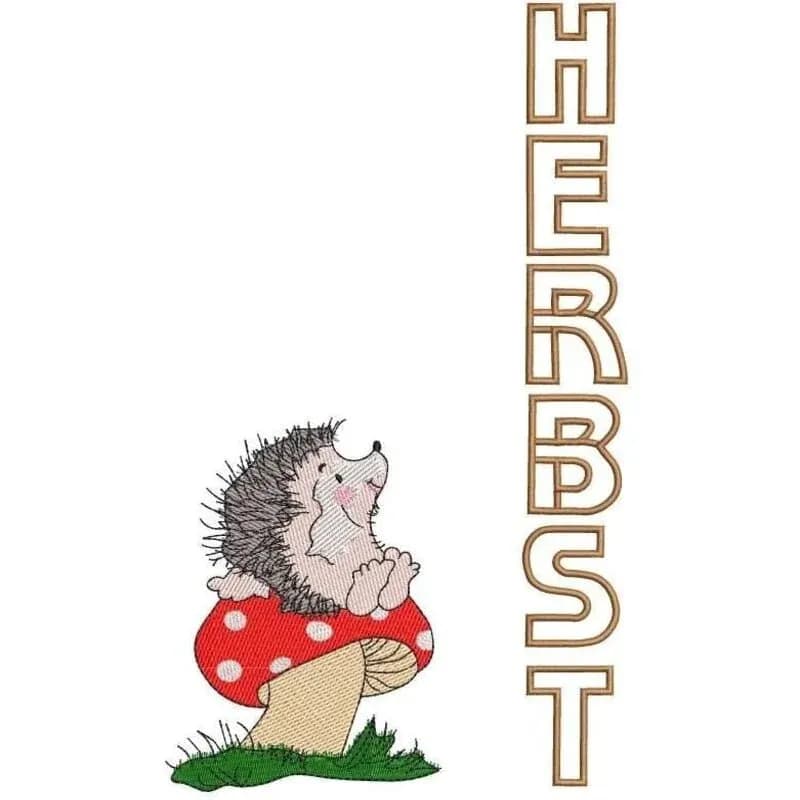 Stickdatei Igel Herbstdekoration