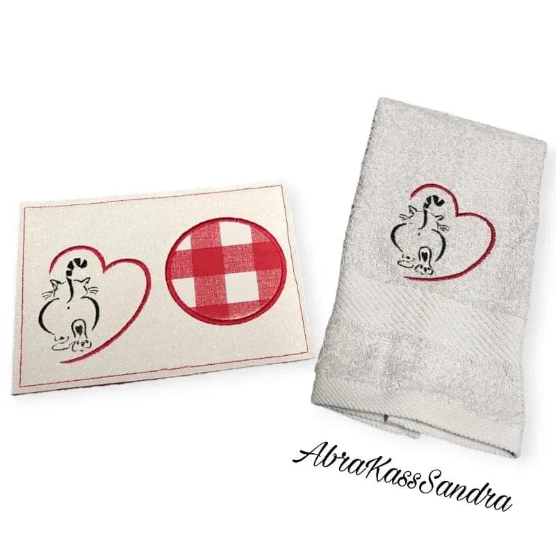 Stickdatei Katze mit Herz