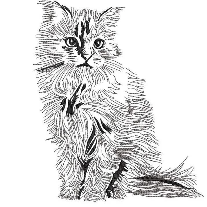 Stickdatei Katze Scribble