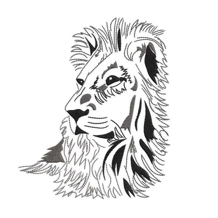 Stickdatei Löwe Scribble
