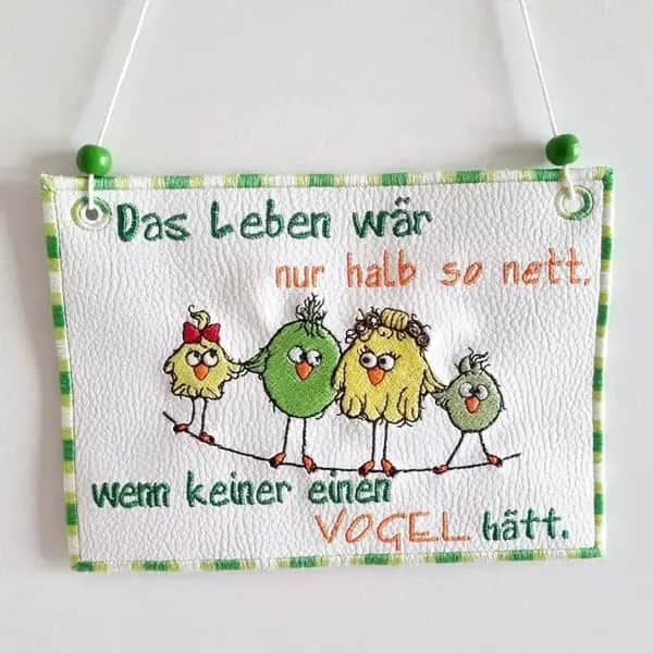 Stickdatei Vogel lustige Vogelfamilie stiXX Vol. 2 mit Spruch