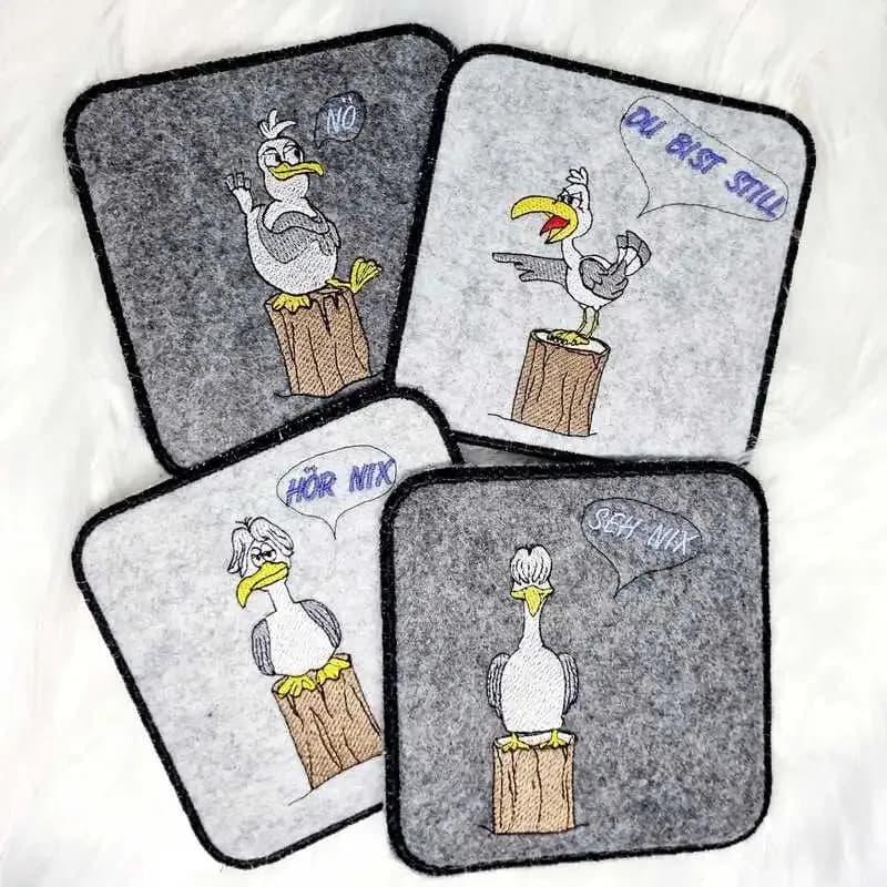 Stickdatei lustige Möwe Carlo and friends