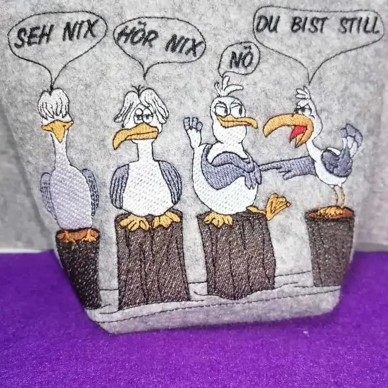 Stickdatei lustige Möwe Carlo and friends