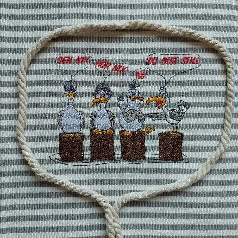 Stickdatei lustige Möwe Carlo and friends