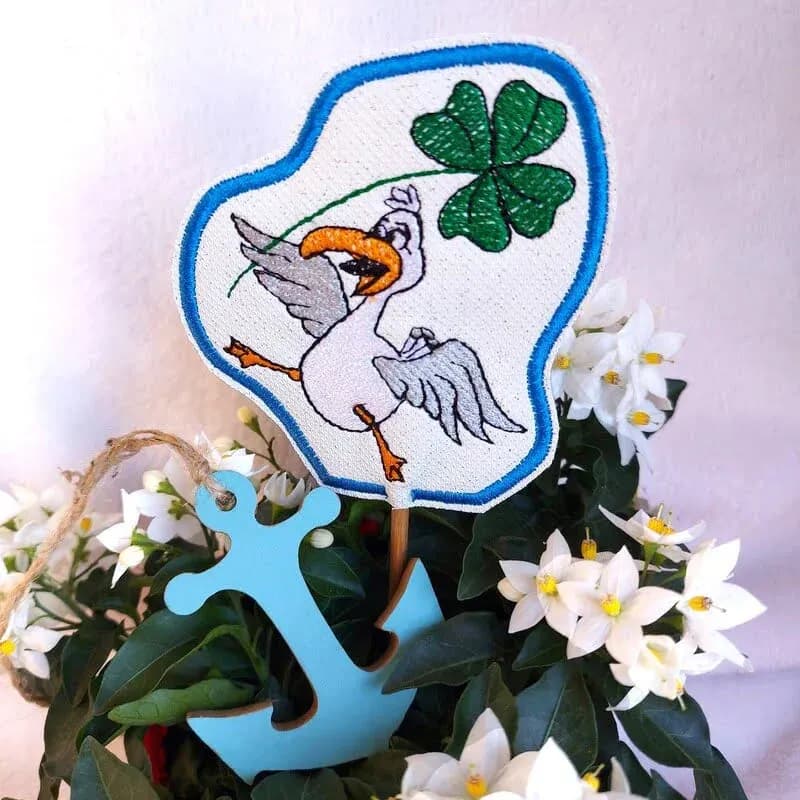 ITH Stickdatei Möwe Carlo im Glück