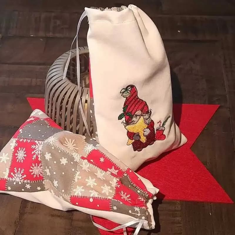 Wichtel Stickdatei Nikolaus mit Spruch