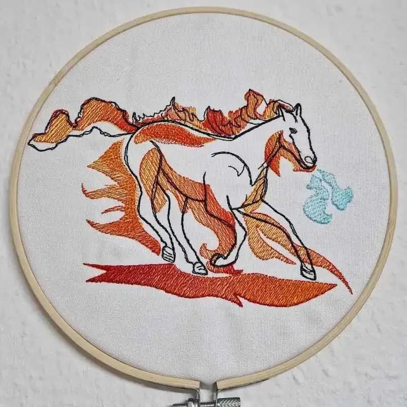 Stickdatei Pferd Scribble