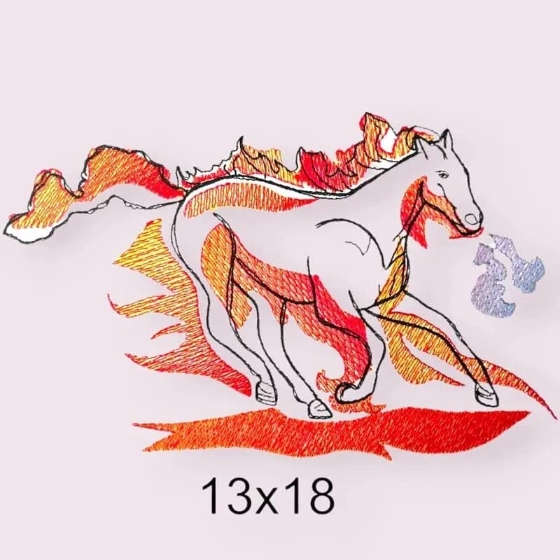 Stickdatei Pferd Scribble