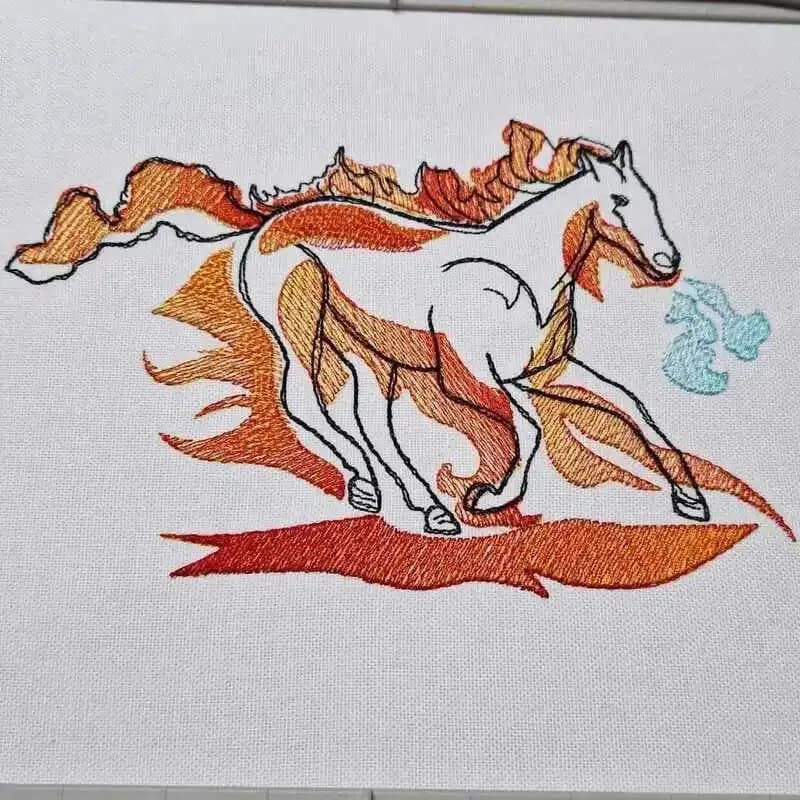 Stickdatei Pferd Scribble