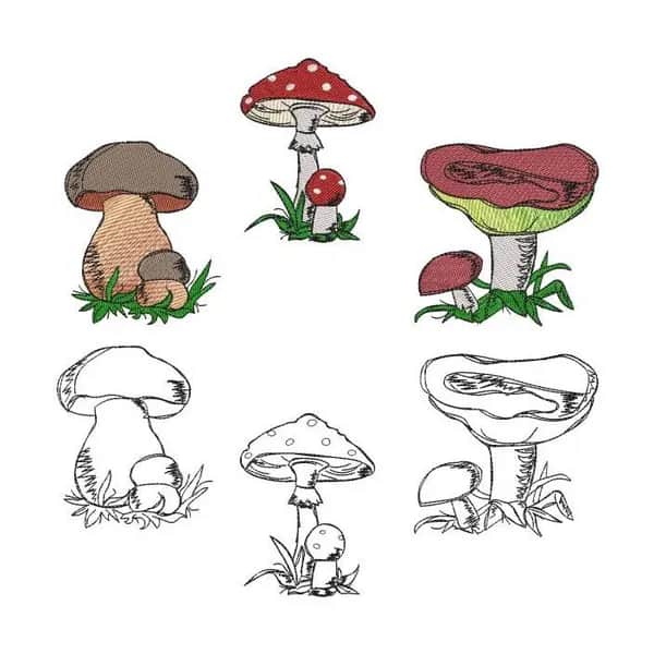 Stickdatei Pilze