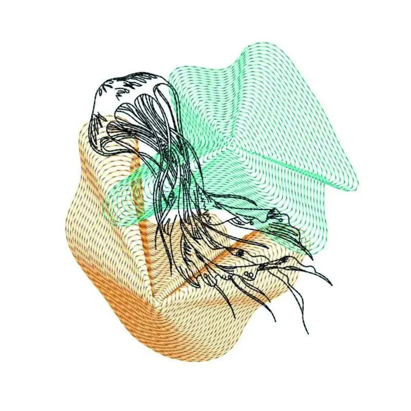 Stickdatei Qualle Vintage