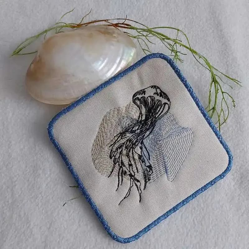 Stickdatei Qualle Vintage