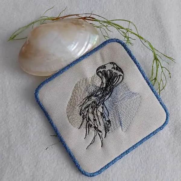 Stickdatei Qualle Vintage