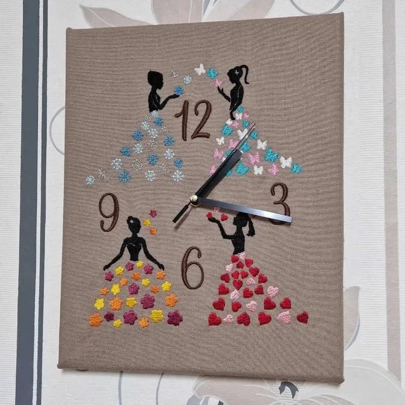 Stickdatei Schattendamen Jahreszeiten