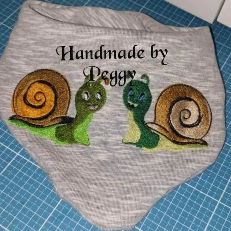 Stickdatei Schnecken Lilo und Fiete für Puschen