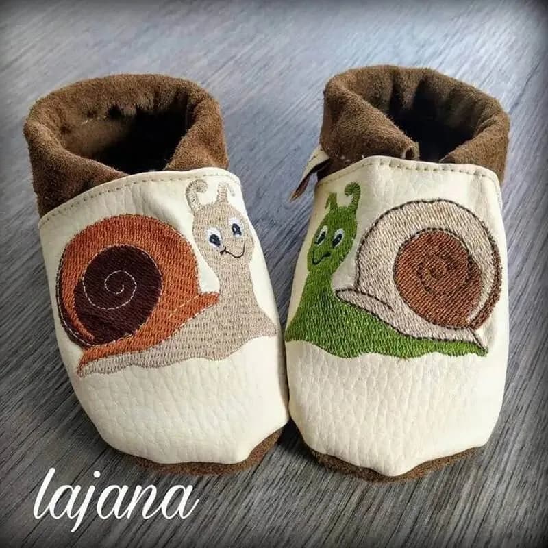 Stickdatei Schnecken Lilo und Fiete für Puschen