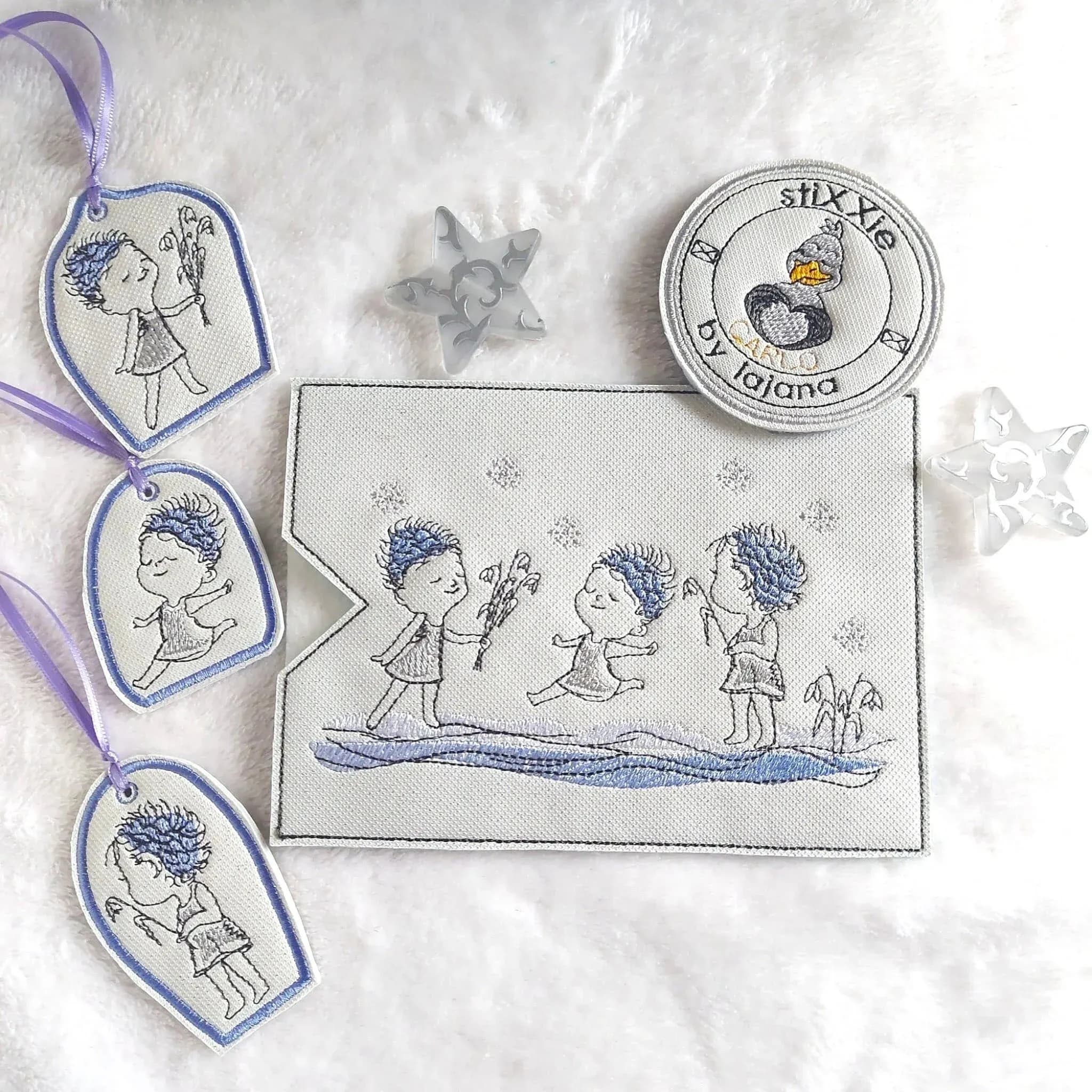 ITH Stickdatei Schneeflocken