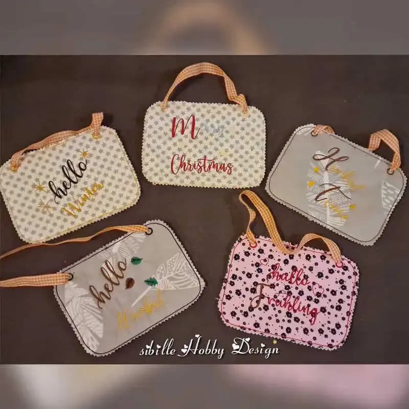 Stickdatei Schriftzüge Jahreszeiten