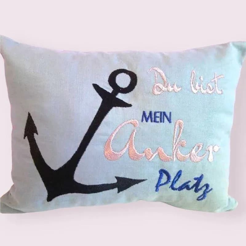 Stickdatei Spruch "Du bist mein Ankerplatz"