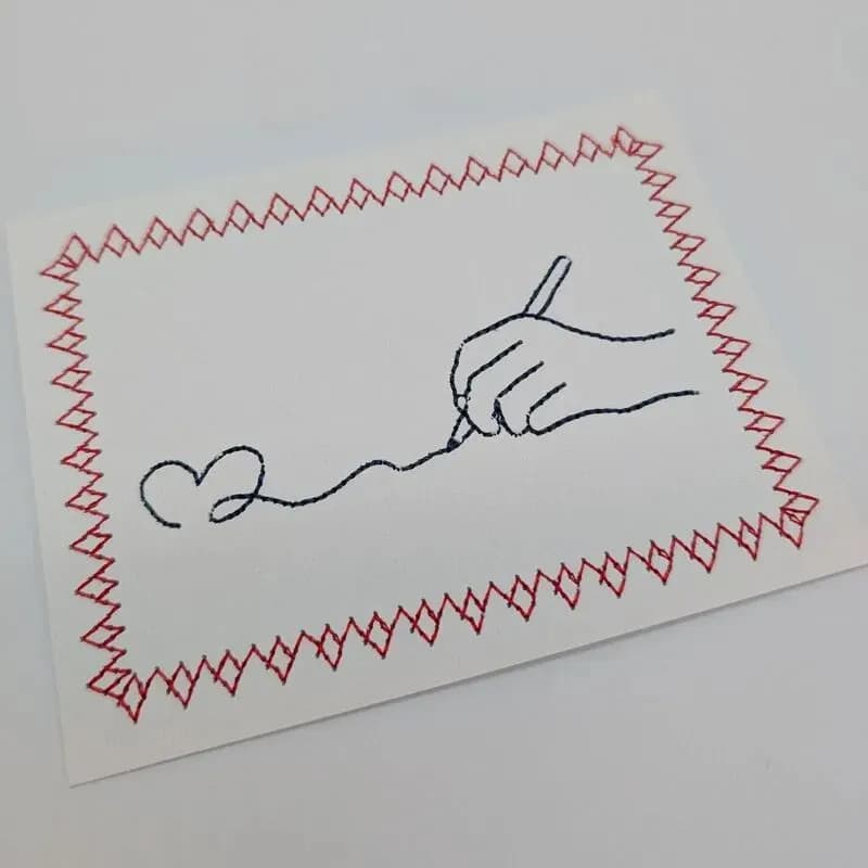 Stickdatei Spruch Leben ist... mit Grafik