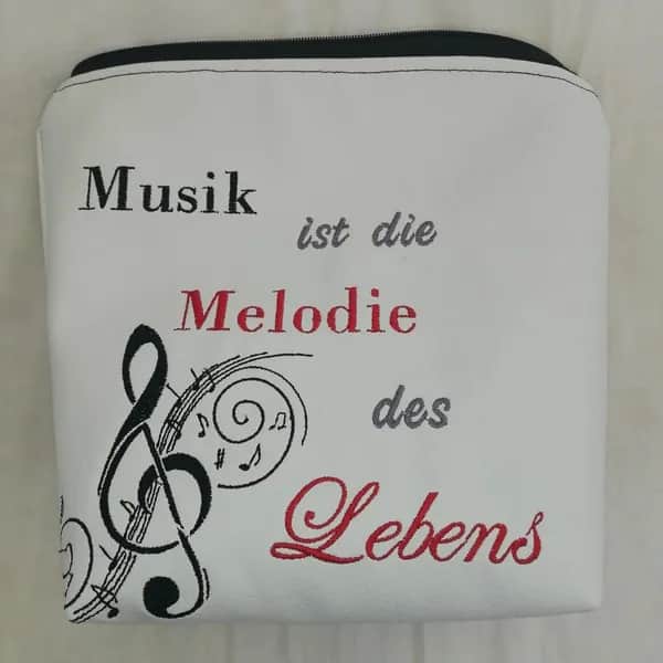 Stickdatei Sprüche Musik Notenschlüssel