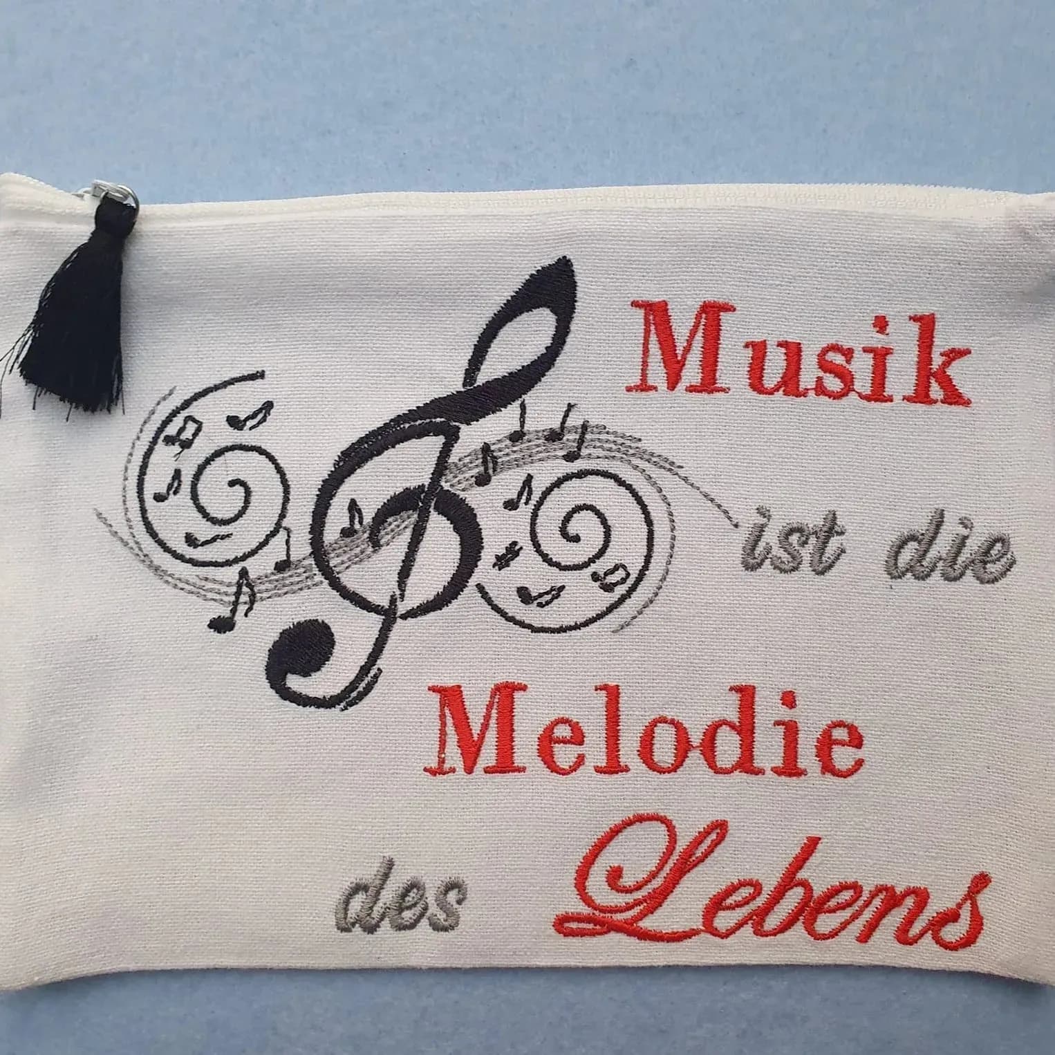 Stickdatei Sprüche Musik Notenschlüssel