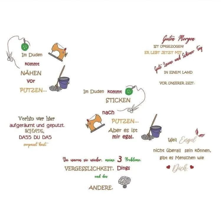 Stickdatei Sprüche und Weisheiten