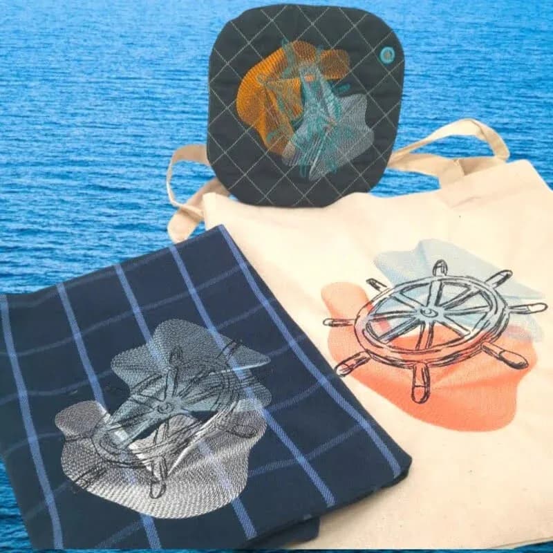 Stickdatei Steuerrad Vintage