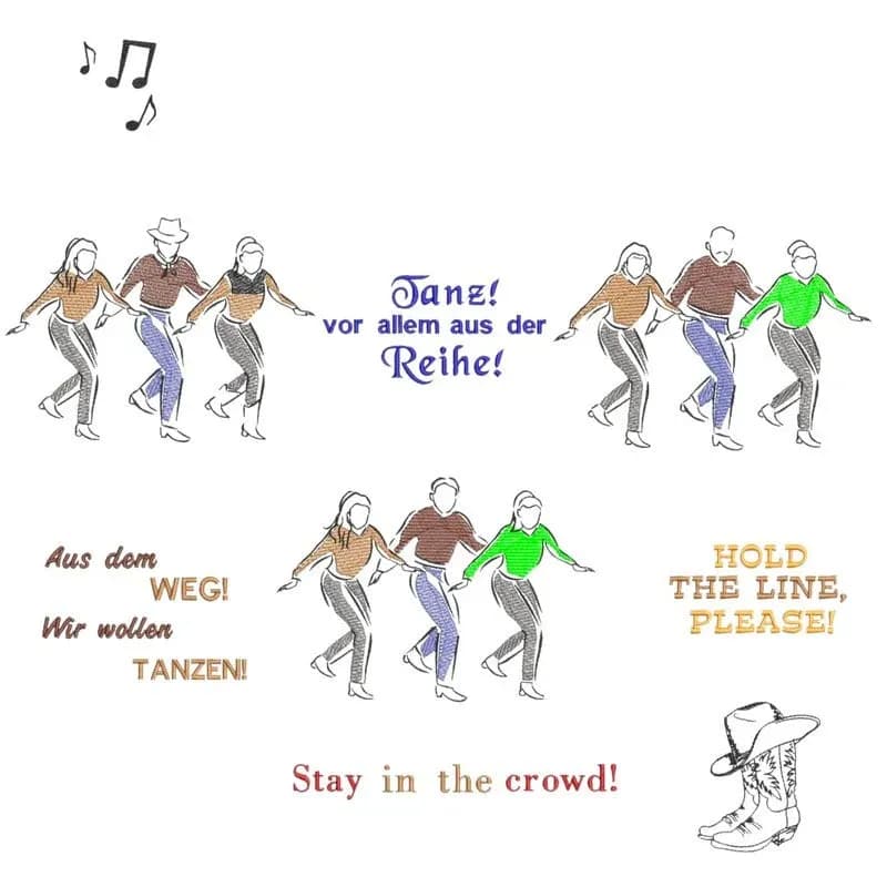 Stickdatei Tanzen Linedance