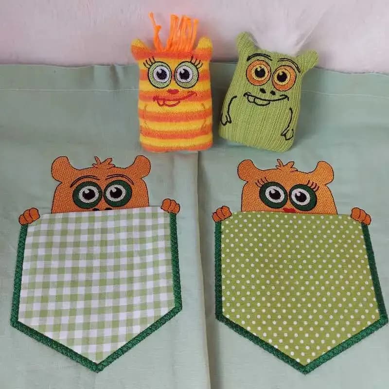 Stickdatei Taschenapplikation stiXXie Monster