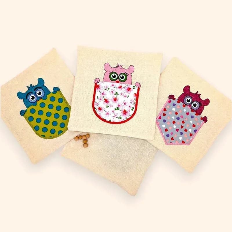 Stickdatei Taschenapplikation stiXXie Monster