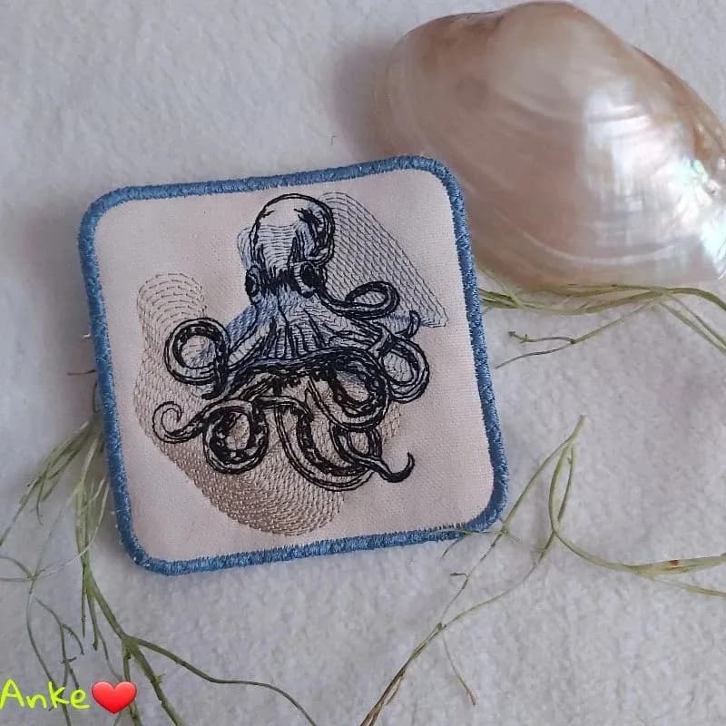 Stickdatei Oktopus Vintage