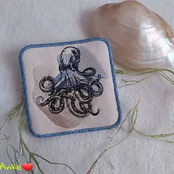 Stickdatei Oktopus Vintage