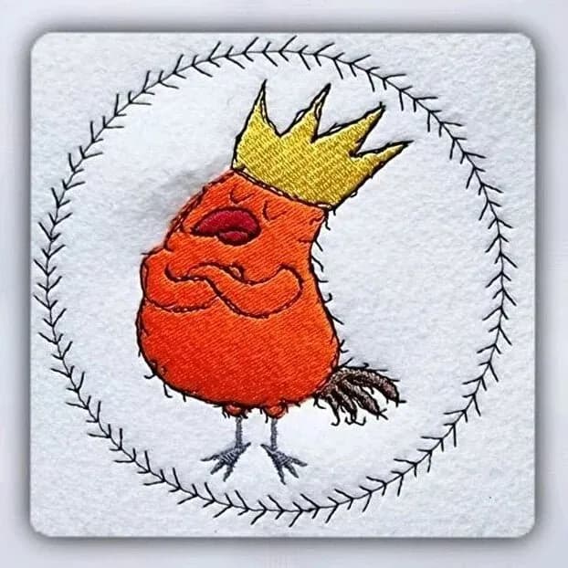 Stickdatei Vogel mit Spruch