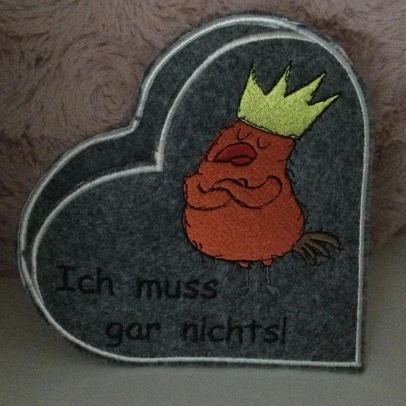 Stickdatei Vogel mit Spruch