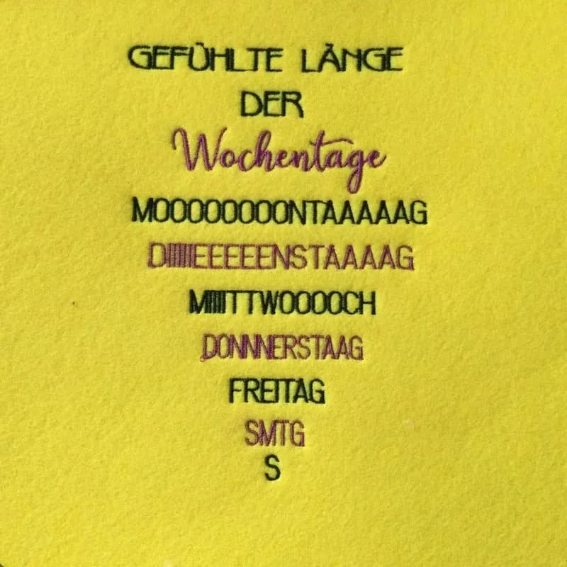 Stickdatei Wasserkessel Wochentage