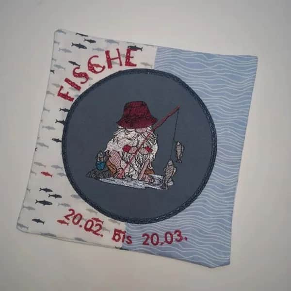 Stickdatei Wichtel Sternzeichen Fische