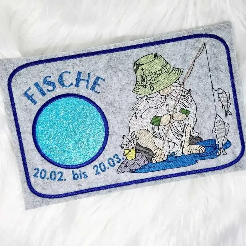 Stickdatei Wichtel Sternzeichen Fische