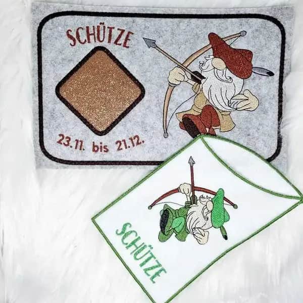 Stickdatei Wichtel Sternzeichen Schütze