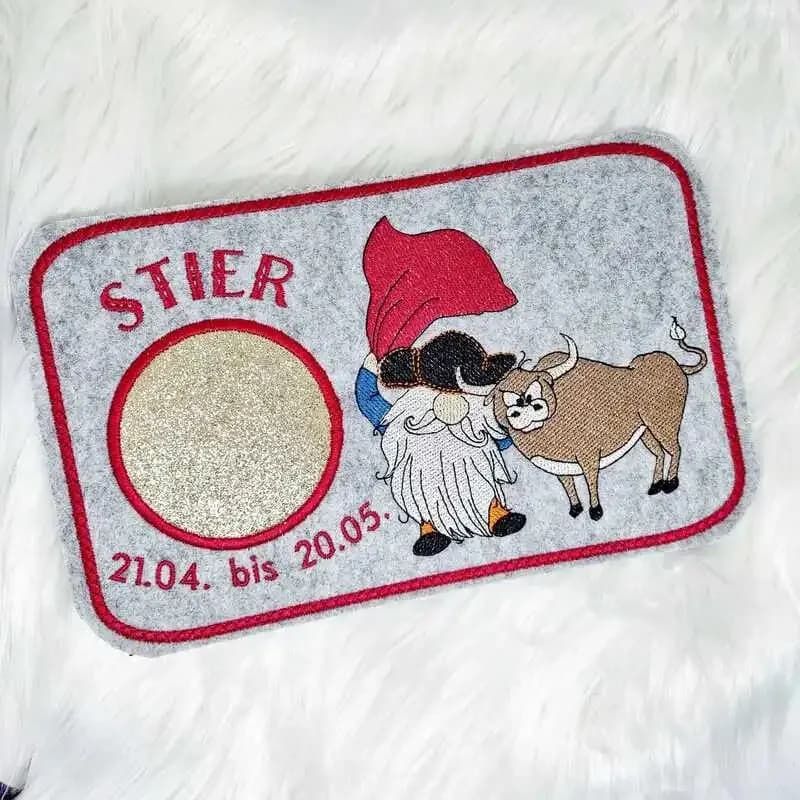 Stickdatei Wichtel Sternzeichen Stier