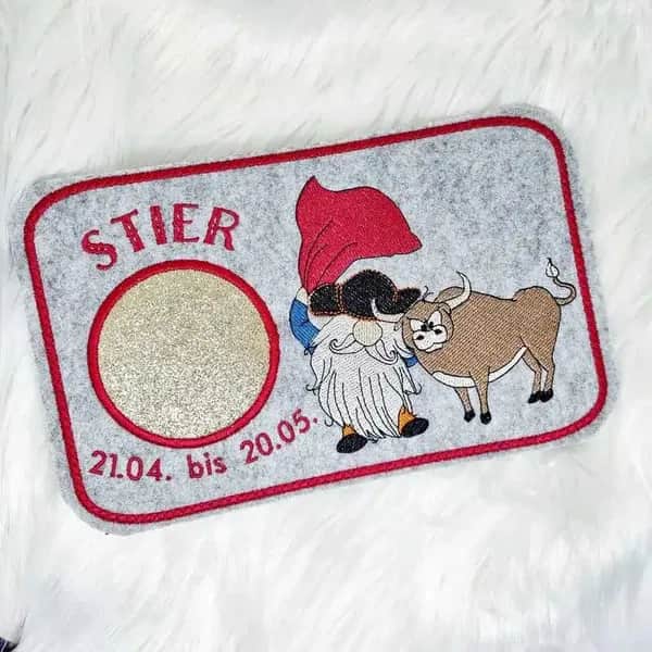 Stickdatei Wichtel Sternzeichen Stier