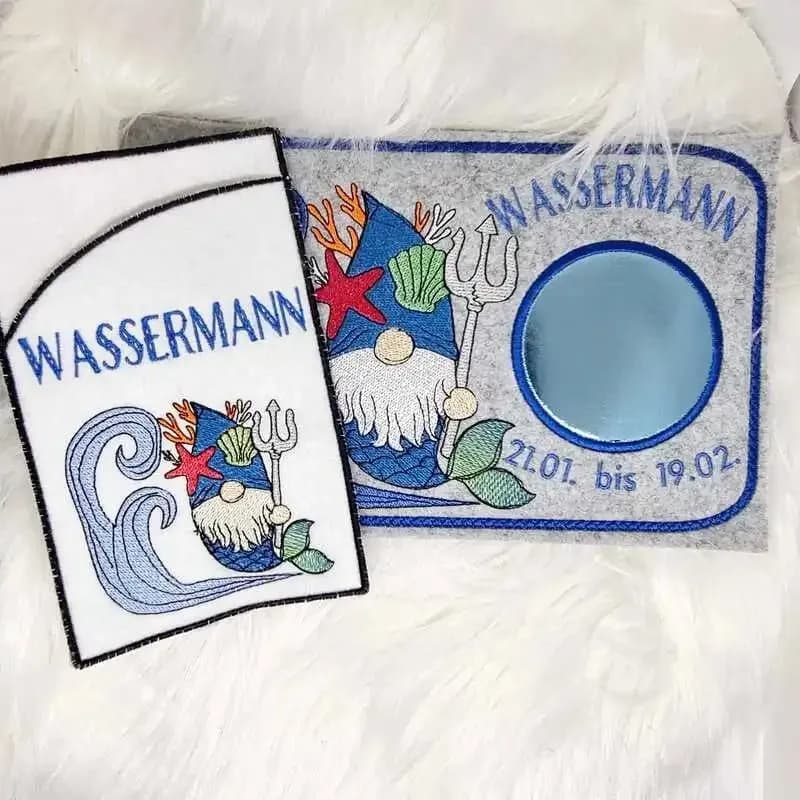 Stickdatei Wichtel Sternzeichen Wassermann